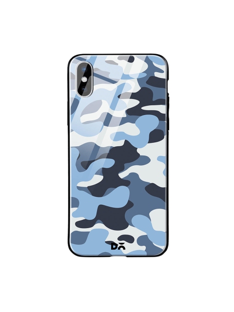 

DailyObjects Blue & White Camouflage Aquatic iPhone Xs Max Glass Cover