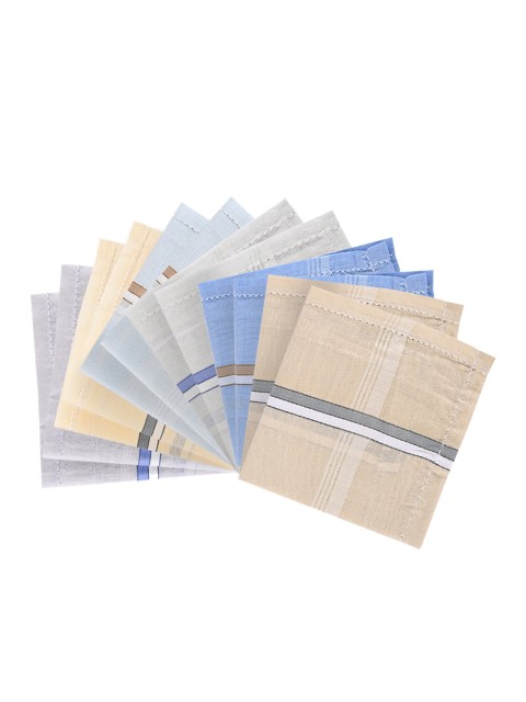 

BuckleUp Men Set Of 12 Handkerchiefs Accessory Gift Set, Beige