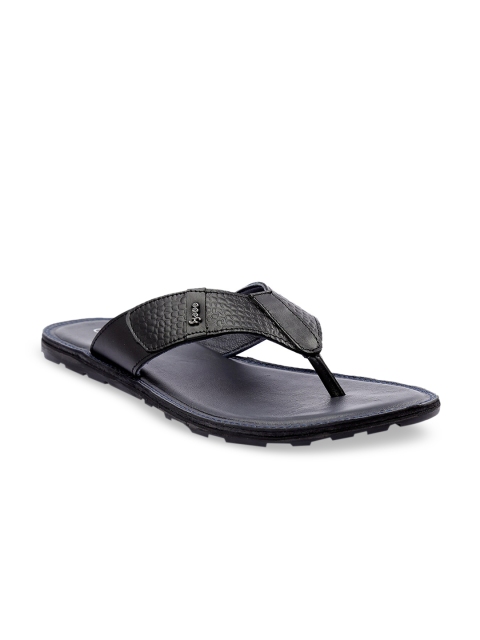 

one8 Select BY VIRAT KOHLI Men Black Leather Comfort Sandals