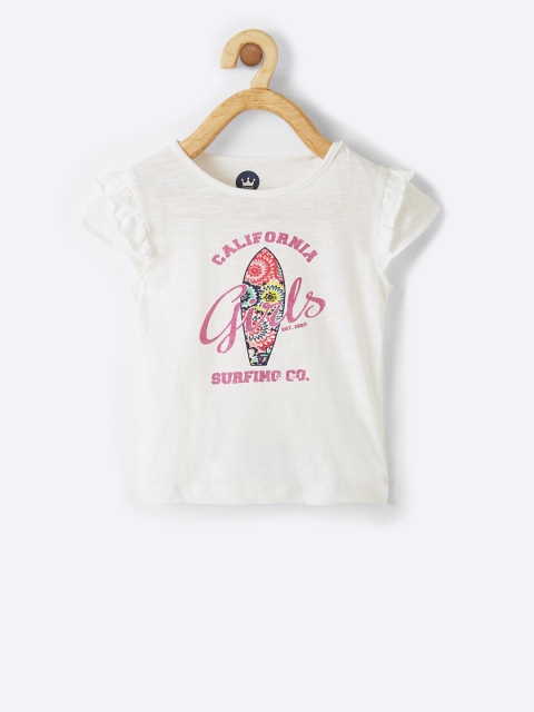

VITAMINS Girls White Printed Top