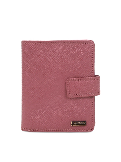 

Da Milano Women Pink Textured Two Fold Leather Wallet