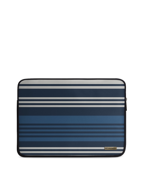 

DailyObjects Unisex Navy Blue & Grey Striped Laptop Sleeve