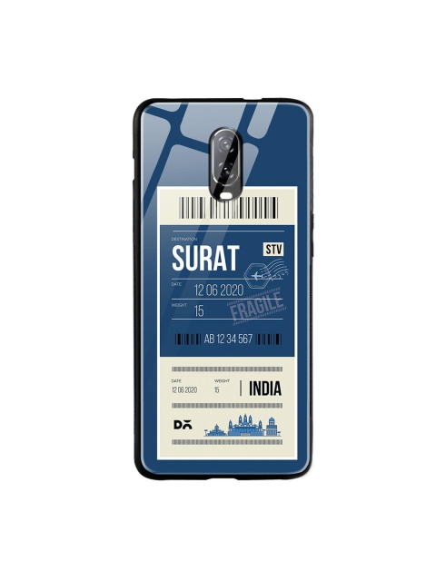 

DailyObjects Blue & White Surat City Tag OnePlus 6T Glass Case