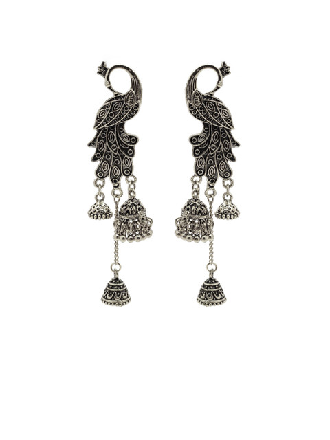 

Sia Art Jewellery Silver Peacock Shaped Drop Earrings