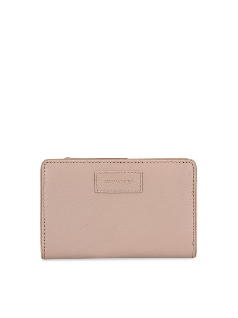 

Calvadoss Women Peach Solid Leather Zip Around Wallet