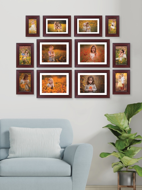 

RANDOM Set Of 12 Rose & Brown Solid Synthetic Collage Photo Frames