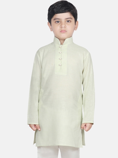 

SG YUVRAJ Boys Green Solid Straight Kurta