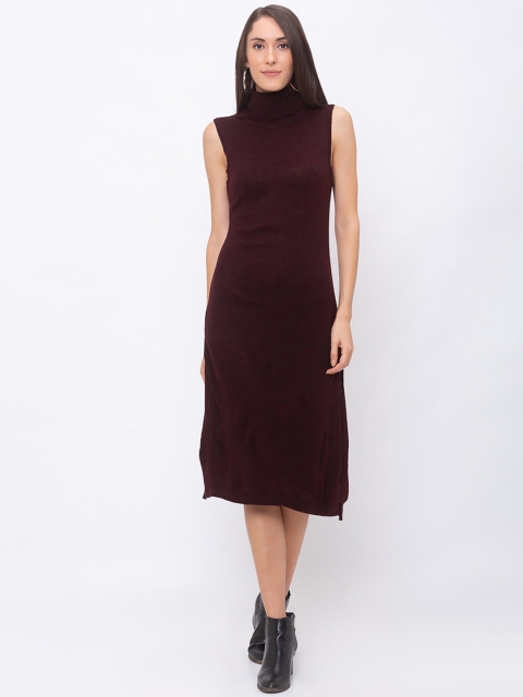 

Globus Women Maroon Solid A-Line Dress