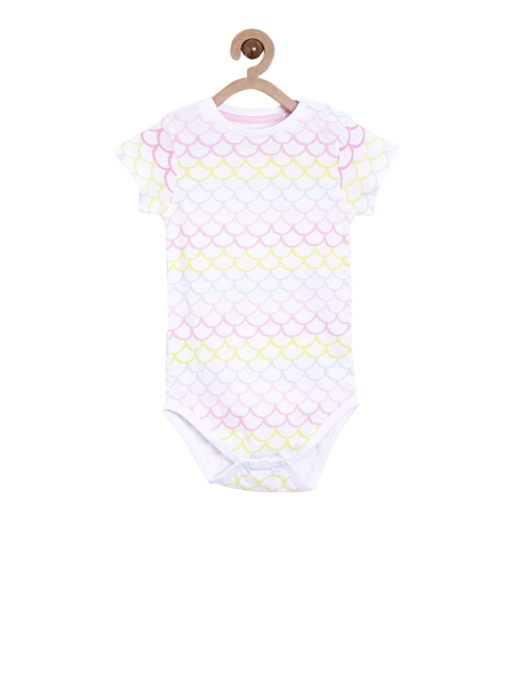 

5.10.15 Kids White & Magenta Fish Scale Print Bodysuit