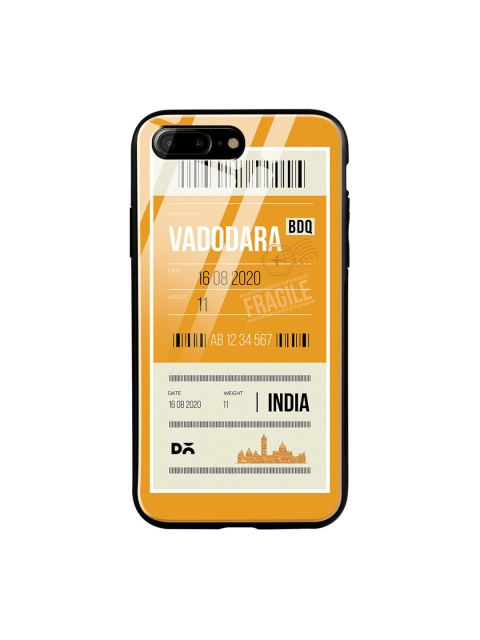 

DailyObjects Mustard Yellow & White Vadodara City Tag iPhone 7 Plus Glass Case