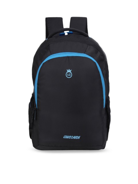 

LOUIS CARON Unisex Black Textured Backpack