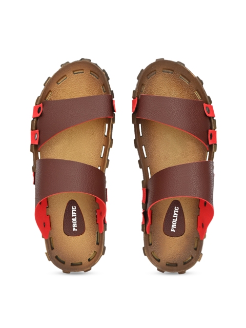 

Prolific Men Brown Solid Comfort Sandals