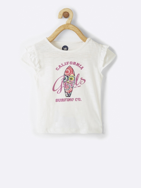 

VITAMINS Girls White Printed Top
