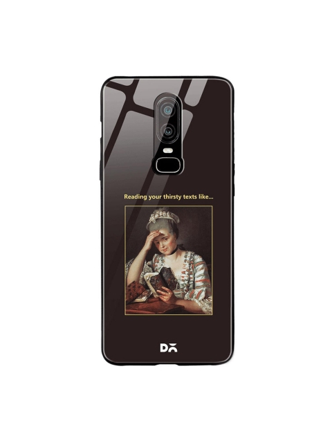 

DailyObjects Brown & Beige Thirsty Text OnePlus 6 Glass Cover
