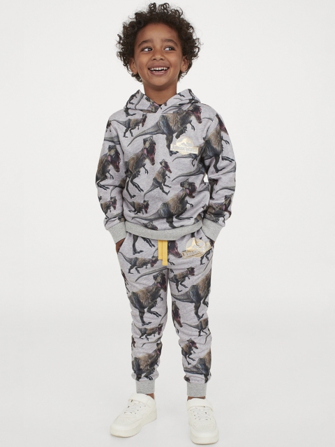 

H&M Boys Grey Jurassic Park Printed Sweatpants, Multi