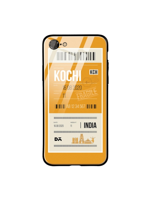 

DailyObjects Mustard Yellow & White Kochi City Tag iPhone 7 Glass Case