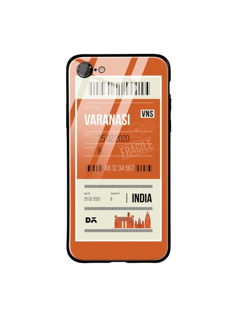 

DailyObjects Rust Orange & White Varanasi City Tag iPhone 7 Glass Case