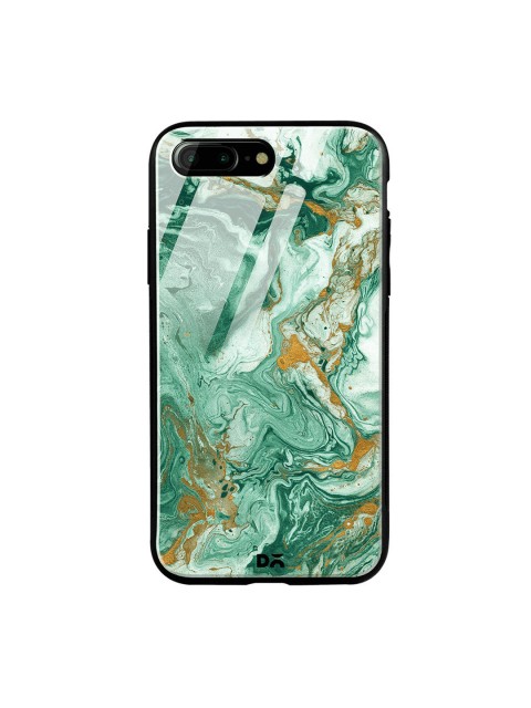 DailyObjects Sea Green & Gold-Toned Marble Forest iPhone 7 Plus Glass Case
