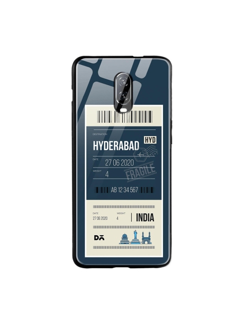 

DailyObjects Blue & White Hyderabad City Tag OnePlus 6T Glass Case