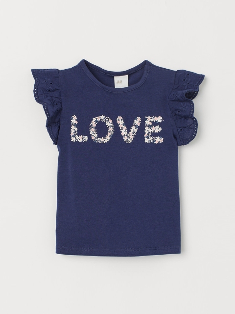 

H&M Girls Blue Solid Top