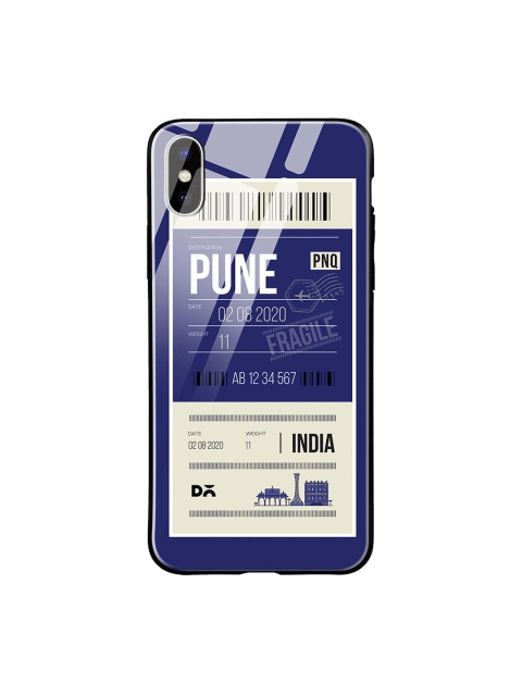 

DailyObjects Blue & White Pune City Tag iPhone XS Max Glass Case