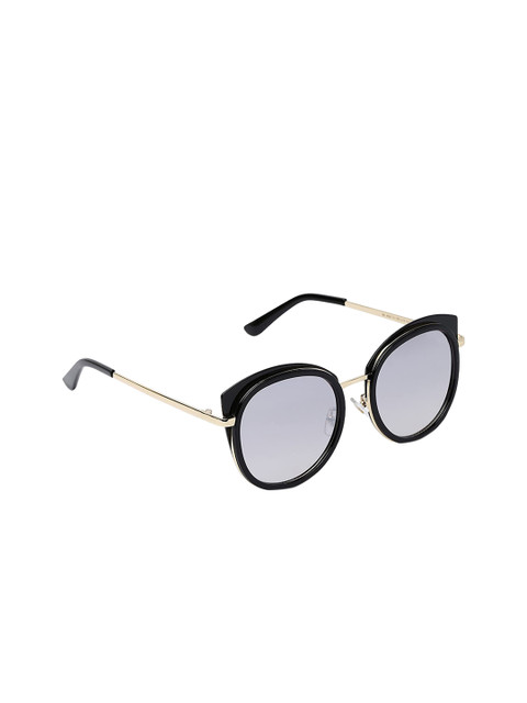 

MARC LOUIS Women Silver & Black Cateye Sunglasses