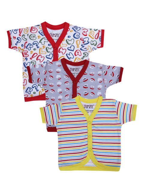 

BUMZEE Infant Unisex Kids Pack Of 3 Jhablas Peb3024, Red