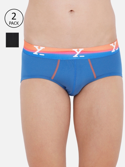 

XYXX Men Pack Of 2 Solid Ultra Soft Antimicrobial Briefs XYBRF2PCKN104XXL, Blue