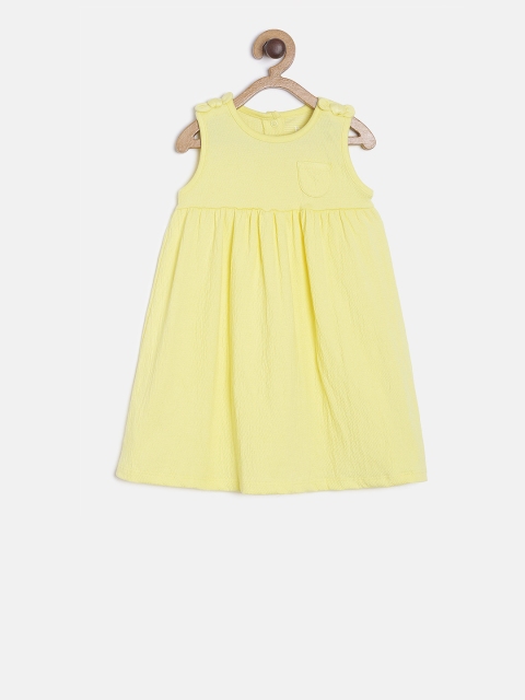 

MINI KLUB Girls Yellow Solid Organic Cotton Empire Dress