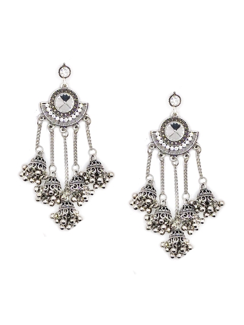 

Sia Art Jewellery Silver Dome Shaped Oxidised Jhumkas
