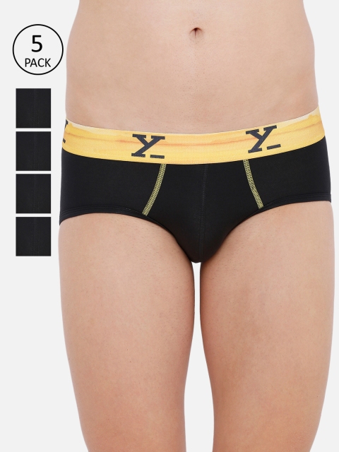 

XYXX Men Pack Of 5 Solid Ultra Soft Antimicrobial Briefs XYBRF5PCKN43XXL, Black