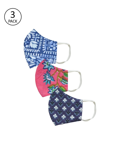 

MABISH by Sonal Jain Unisex Pack of 3 Reusable 3-Ply Cloth Masks, Multi