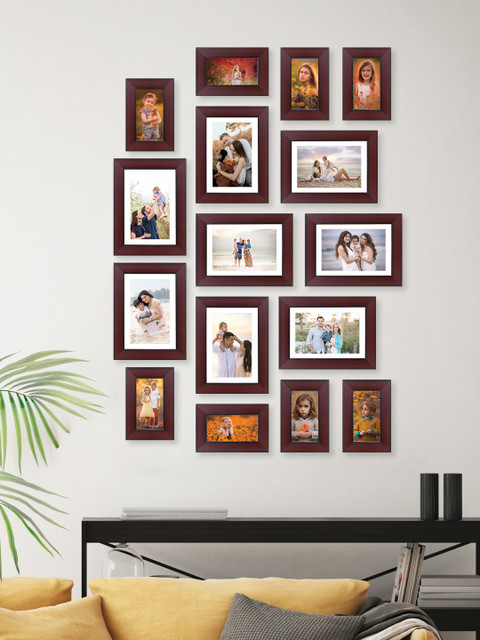 

RANDOM Set Of 16 Brown Solid Collage Photo Frames