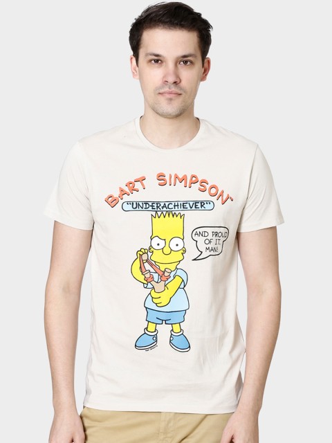 

Free Authority Men Off-White Simpons Printed Round Neck T-shirt