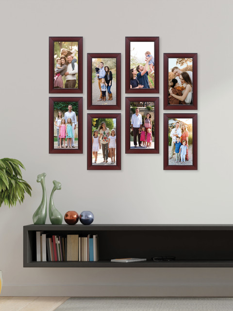 

RANDOM Set Of 8 Brown Solid Collage Photo Frames