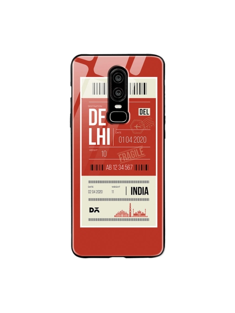 

DailyObjects Red & Beige Delhi City Tag OnePlus 6 Glass Cover