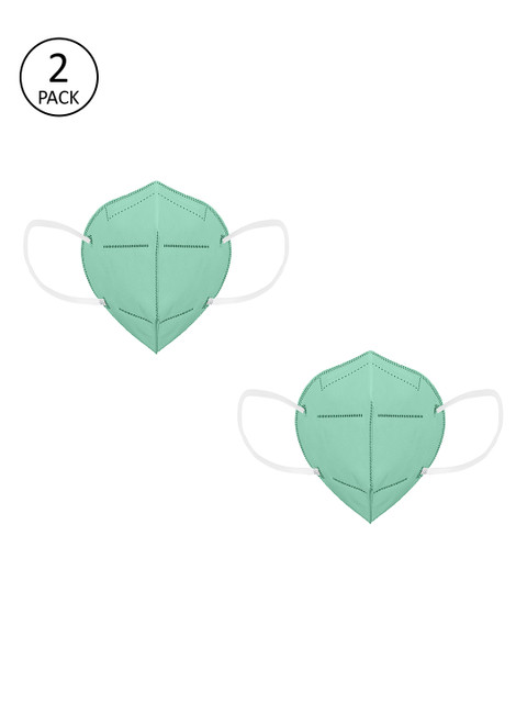 

Status Unisex 2 Pcs Green 4 Ply Reusable Certified Anti Pollution N95 Masks