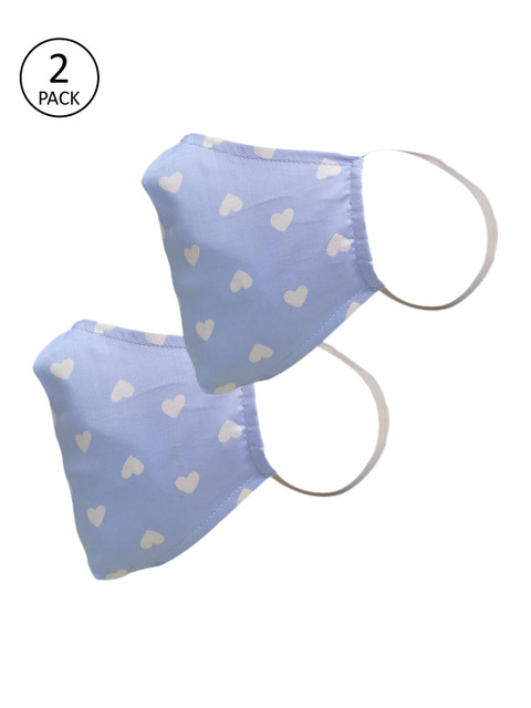 

nestroots Unisex Blue Pack Of 2 Printed 2-Ply Reusable Cloth Mask