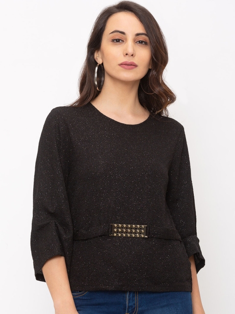 

Globus Women Black Sheen Top