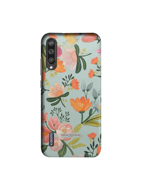 

macmerise Blue & Green Payal Singhal Aqua Handpainted Flower Sublime Xiaomi Mi A3 Back Case