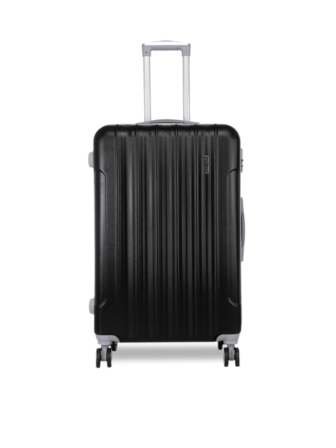 

Teakwood Leathers Unisex Black Textured Hard-Sided Large Trolley Suitcase