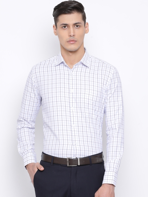 

Richlook Men White & Blue Regular Fit Checked Formal Shirt