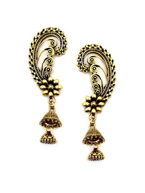 

Sia Art Jewellery Gold Floral Oxidised Ear Cuff