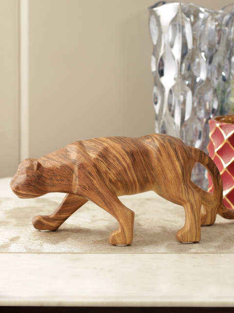 Living Essence Brown Luna Ceramic Leopard Figurine