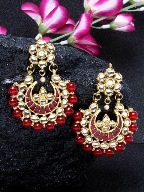 

DUGRISTYLE Red Gold-Plated Chandelier Classic Drop Earrings