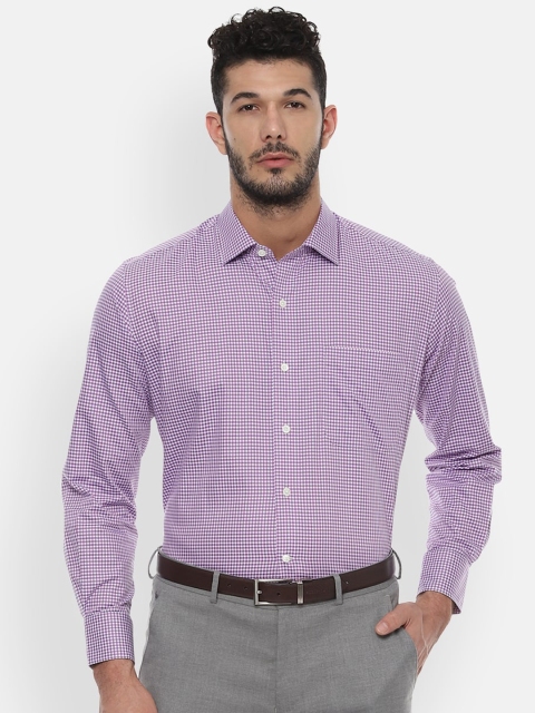 

Luxure by Louis Philippe Men Purple & White Regular Fit Checked Formal Shirt