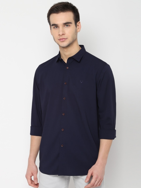 

Allen Solly Men Navy Blue Slim Fit Solid Casual Shirt