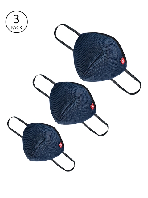 

SWISS MILITARY Unisex 3Pcs 4Ply Protective Outdoor Face Masks, Blue