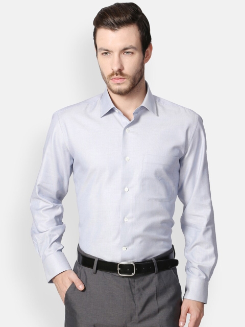 

Luxure by Louis Philippe Men Blue Slim Fit Self Design Formal Shirt