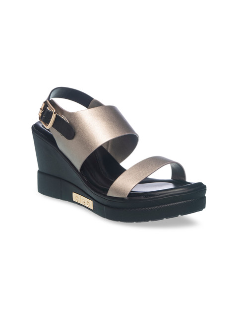 

Khadims Women Grey & Black Solid Heels